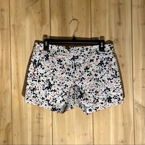Banana Republic Cream Purple Floral Shorts Size 4